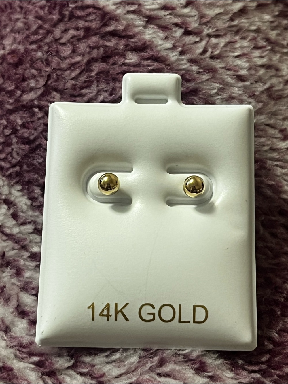 14K Gold Kids Ball Stud Earrings - Gold